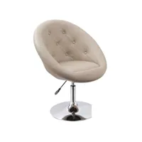fauteuil siège chaise capitonné lounge pivotant synthétique cappucino marron helloshop26 1109007par2