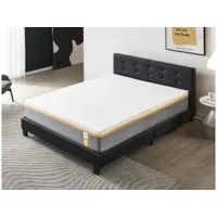 lit avec tête de lit + matelas 160x200cm ferme - latex et mémoire de forme - épaisseur 28cm + lit avec tête de lit