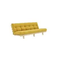 banquette convertible futon lean pin coloris miel couchage 130*190 cm. 20100996207