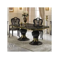 table de repas ovale avec allonge noir-or - adele - table de repas : l 185-230 x l 105 x h 75 cm
