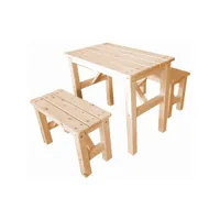esemble table et chaise enfant en bois- table enfant avec 2 chaises - salon de jardin enfant h51x60x36 cm timbela m014 m014
