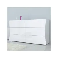 commode de chambre 6 tiroirs blanc brillant buffet arco sideboard