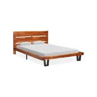 clicnbuy - lits & cadres de lit - cadre de lit à live edge bois d'acacia massif 120 cm 325284