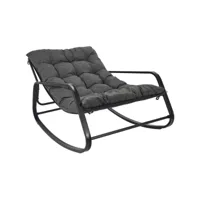 fauteuil de jardin à bascule en métal miamii gris noir