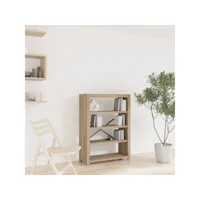 bibliothèque 4 niveaux  étagères de livres  armoire de rangement 80x30x110 cm bois solide d'acacia dvs25774