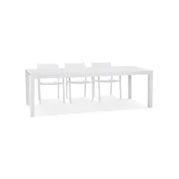 table de jardin extensible 'samui' en aluminium blanc mat - 180(240)x100 cm table de jardin extensible 'samui' en aluminium blanc mat - 180(240)x100 cm