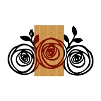 epikasa décoration en métal et bois rose 2 - art mural, décoration murale nature - entrée, salon, salle à manger, chambre, bureau - noir, marron en métal, bois, 78x1,8x50 cm am8681847251934