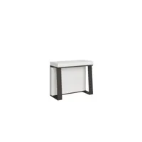 console asie frêne blanc piétement anthracite itamoby