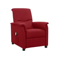 fauteuil de massage, fauteuil de relaxation, chaise de salon rouge bordeaux tissu fvbb23176 meuble pro
