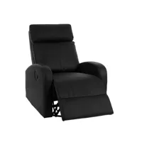 fauteuil de télévision crosby, fauteuil relax, rocking-chair, fonction bascule, pivotant, similicuir ~ noir