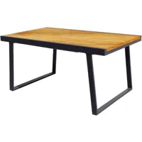 table extensible en aluminium et bois  iris - 160-240 x 91 x 74 cm - marron