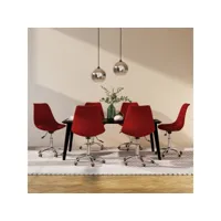 chaises pivotantes à manger lot de 6 rouge bordeaux tissu