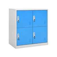 armoire de rangement, armoires à casiers 5 pcs gris clair et bleu 90x45x92,5 cm acier pks91133 meuble pro