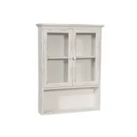 vitrine en bois finition blanc antique l48xpr12xh63 cm style shabby