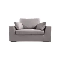 fauteuil xl tressin 145 cm fixe tissu coton gris clair - 100% déhoussable - fab. france fauxltenerife6t30449