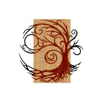 epikasa décoration en métal et bois arbre 1 - art mural, décoration murale nature - entrée, salon, salle à manger, chambre, bureau - noir, marron en métal, bois, 49x1,8x50 cm am8681847251781