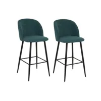 lot de 2 chaises de bar céleste 106cm vert jade