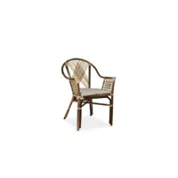 fauteuil rotin polyester marron 55x60x85cm - rotin-polyester - décoration d'autrefois