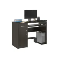 london - bureau moderne informatique d'ordinateur 90x50x73  - support clavier niche ordinateur pc tiroir  - mobilier travail/office - wenge