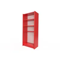 étagère bibliothèque bois  rouge etabib-red