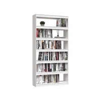 bibliothèque/séparateur de pièce blanc 100x30x200 cm pin massif