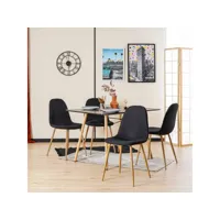 lot de 4 chaises salle à manger scandinave fauteuils de salon cuisine bureau, noir