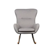fauteuil à bascule tissu gris neya