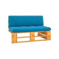 canapé de jardin central palette  sofa banquette de jardin marron miel bois pin imprégné meuble pro frco36757