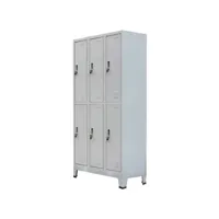 armoire de bureau 6 portes métal gris brook