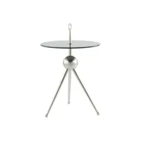 paris prix - table d'appoint design rodriga 53cm argent & gris