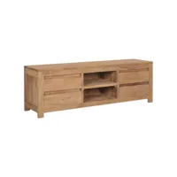 meuble tv, banc tv, meuble de rangement 115x30x40 cm bois de teck massif meuble pro lww78885