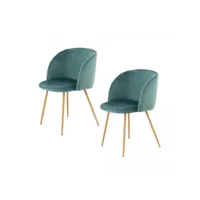 lot de 2 chaises fait main ana vert 56x54 en polyester doux et soyeux