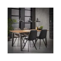 table de salle à manger industrielle en acacia massif naturel 180 cm marjorie