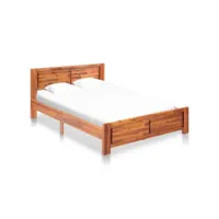 clicnbuy - lits & cadres de lit - cadre de lit bois d'acacia massif 120x200 cm cadre 2 personnes