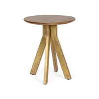 table d'appoint ronde en bois bicolore sam - lot de 2