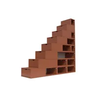 escalier cube de rangement hauteur 200 cm  chocolat esc200-ch