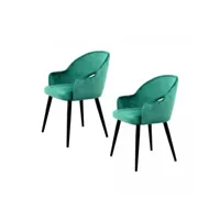 lot de 2 fauteuils fait main ape vert 58x55 fsc en polyester doux et soyeux