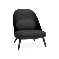 paris prix - fauteuil lounge design en tissu tocia 76cm noir
