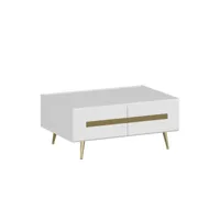 table basse parana 63,6x90cm blanc et or