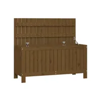 coffre boîte meuble de jardin rangement 108 x 42,5 x 54cm bois pin marron miel helloshop26 02_0013101