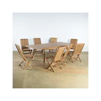 ensemble table extensible de jardin et 8 chaises pliantes pk27006