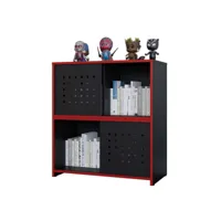armoire de bureau 2 portes noire et rouge h 75.5 cm 8001100005119