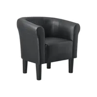 fauteuil lounge chaise siège synthétique plastique 70 cm noir helloshop26 03_0001933