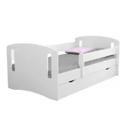 lit blanc classique avec un tiroir sans matelas 160/80