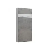 lit escamotable loft blanc façade gris béton couchage 90 x 200 cm 20100892833