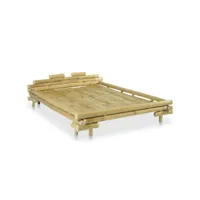 lit double-140 x 200 cm, cadre de lit, lit adulte, structure de lit bambou 140 x 200 cm meuble pro jkf229684