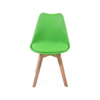 lot de 2 chaises de salle à manger scandinaves assise rembourré pieds en bois hêtre rétro chaise pour salon chambre cuisine bureau vert helloshop26 01_0000713