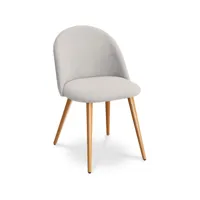 chaise de salle à manger - tapissée en tissu - style scandinave - evelyne crème