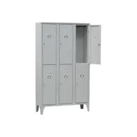armoire vestiaire multicases 3 colonnes 6 cases - l2g -  - acier900battante 500x1800mm