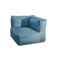 fauteuil d'angle extérieur tissu bleu - ricchi - l 80 x l 80 x h 64 - neuf